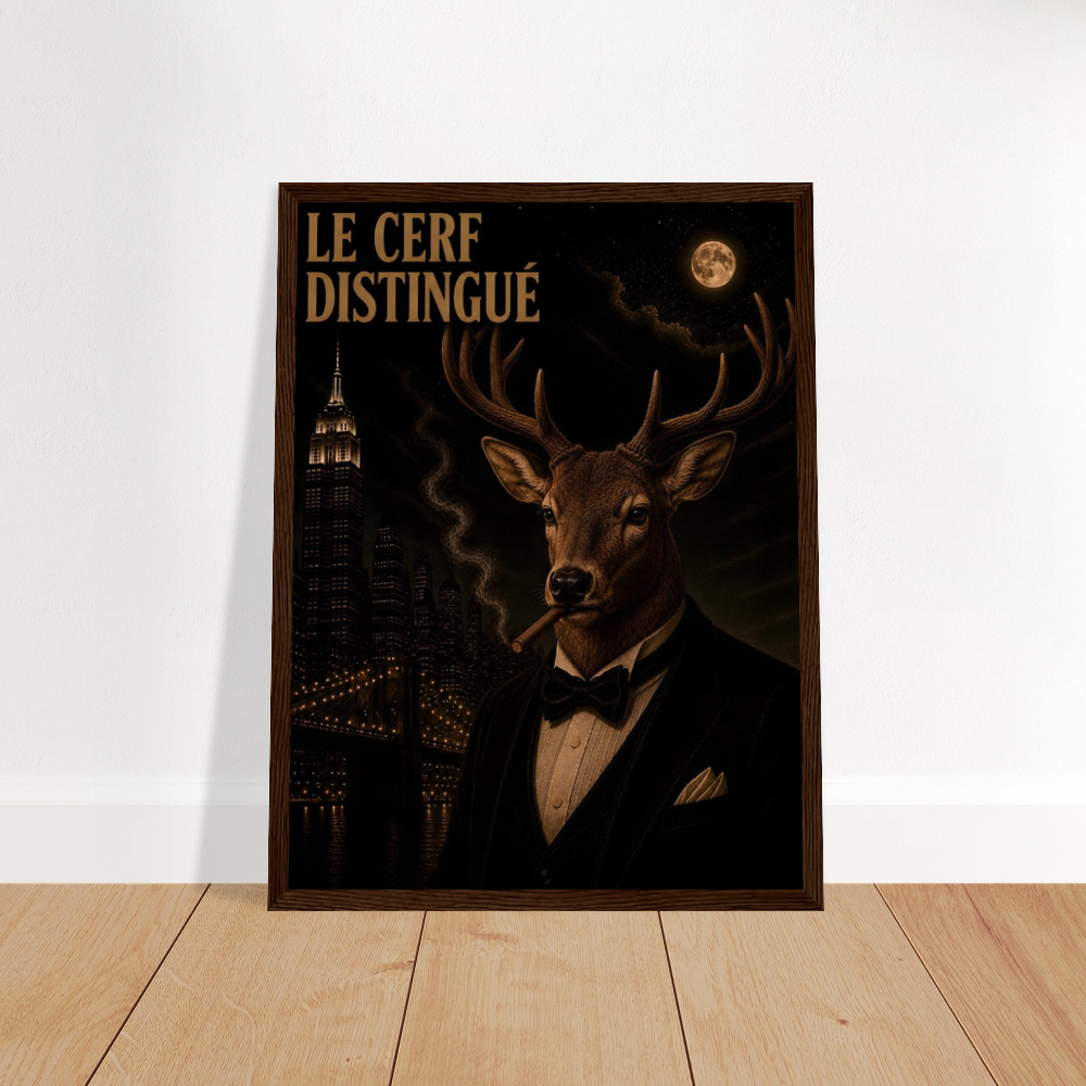 Deer Smoking Framed Poster