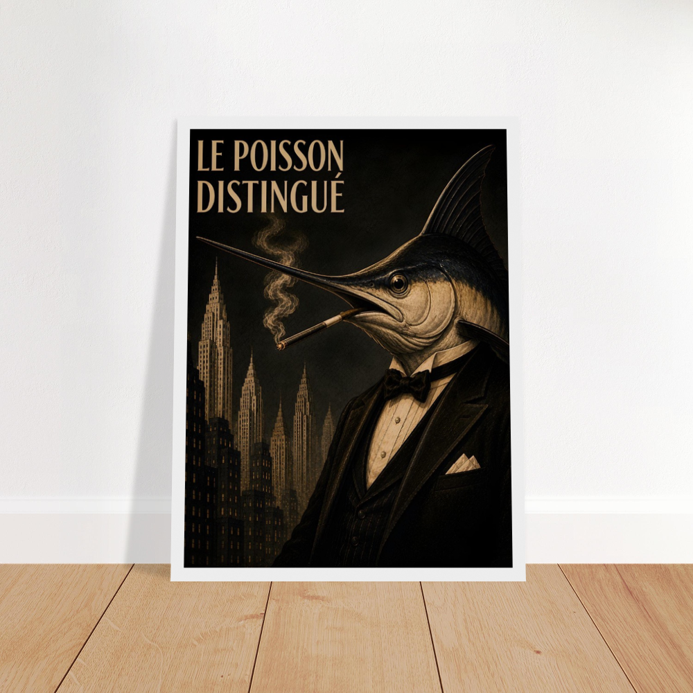 Sword Fish Smoking Framed Poster
