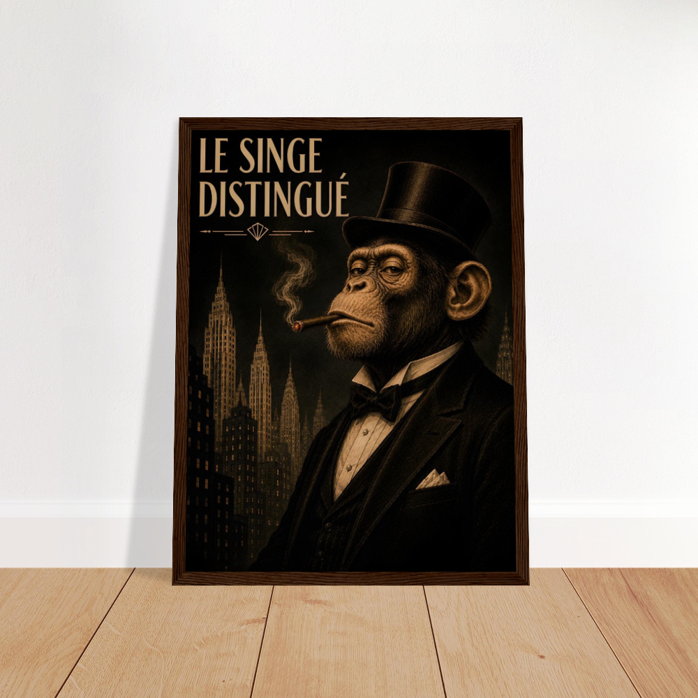 Monkey Smoking Framed Poster