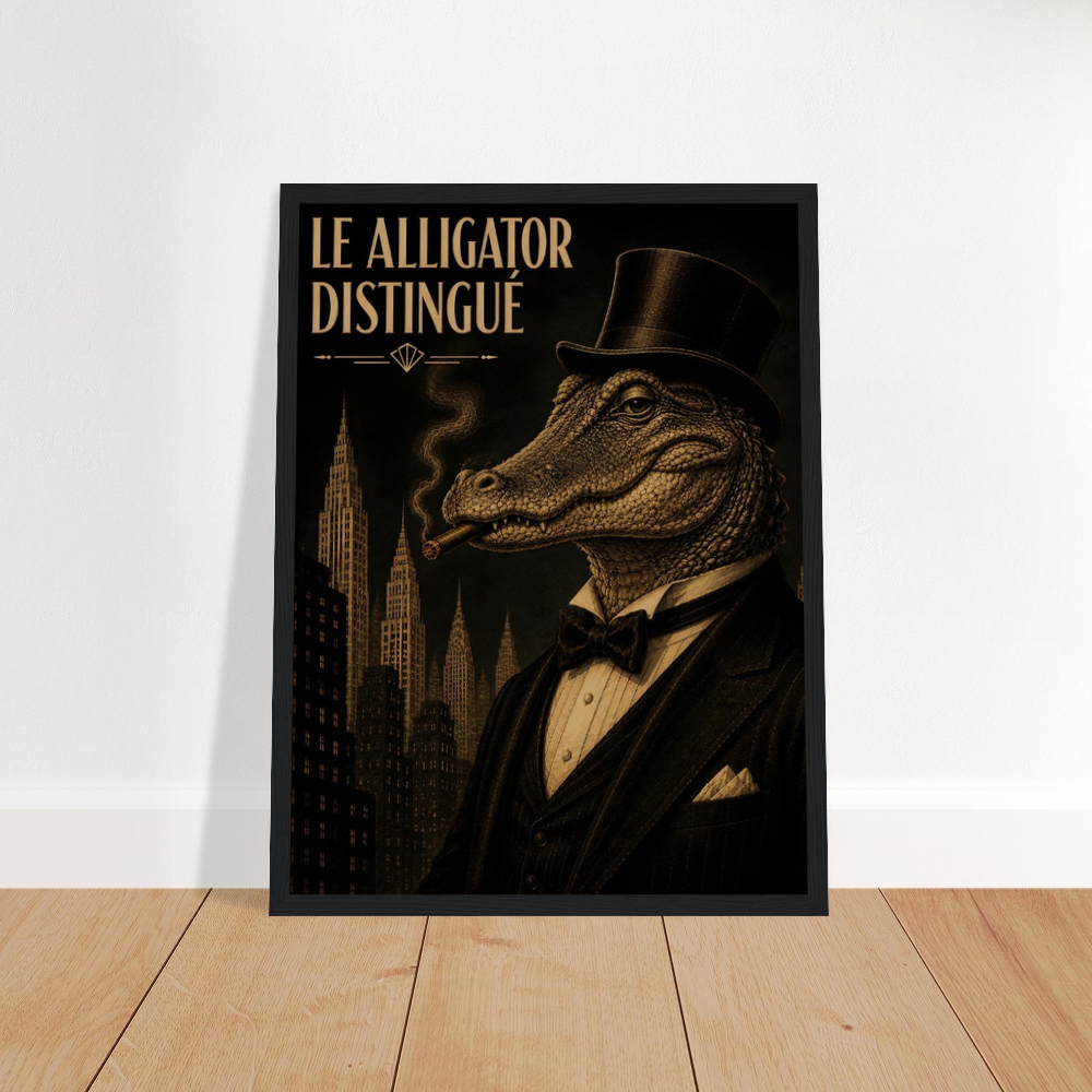 Alligator Smoking Framed Poster