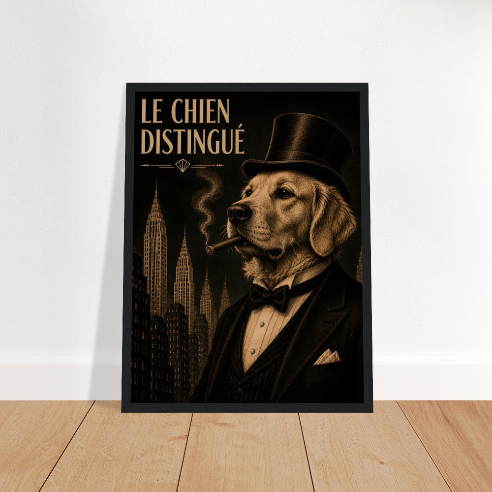 Dog Smoking Framed Poster