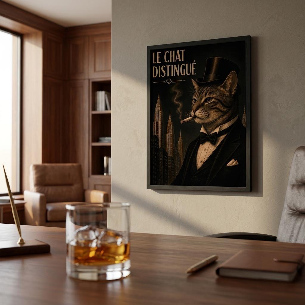 Cat Smoking Framed Poster