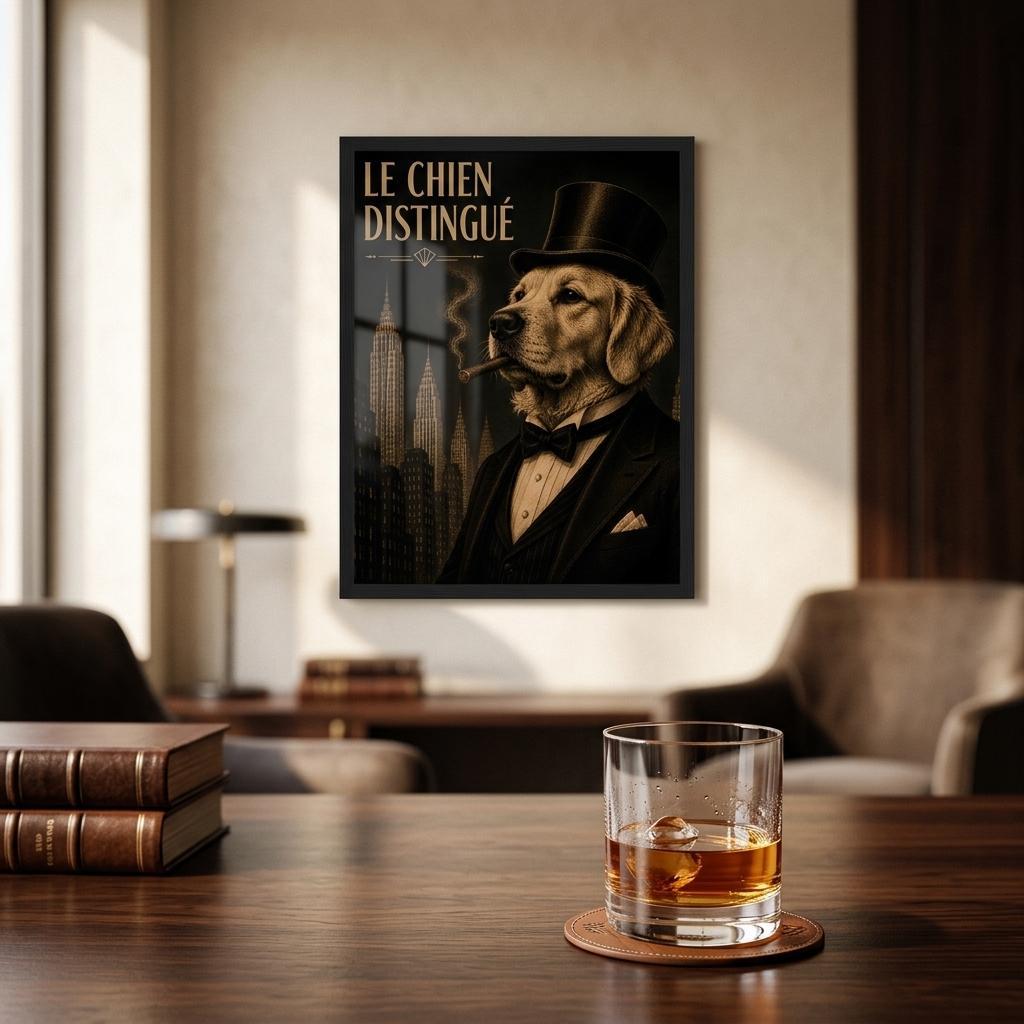 Dog Smoking Framed Poster